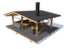 Беседка Шале 6х8 современная 163 купить в Алуште