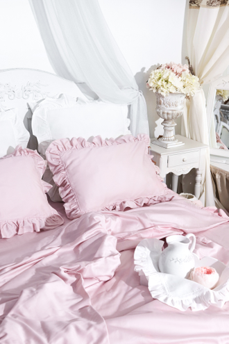 Постельный комплект с оборками "Пыльная Роза"