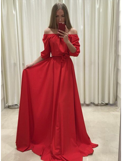 Роскошное красное платье в пол