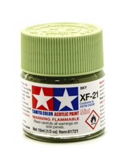 XF-21 SKY FLAT, ACRYLIC PAINT MINI 10 ML. (НЕБЕСНЫЙ МАТОВЫЙ) TAMIYA