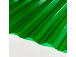 Профилированный поликарбонат зеленый 0,8 мм 1,05х2 м трапеция [57586]