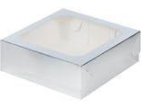 Коробка для печения/зефира с окном (серебро), 200*200*70мм