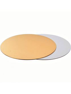 Подложка для торта 140мм (золото/белая, 1,5мм)