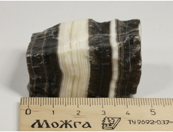 Кальцит полосатый (Зебра), необработанный, дикий образец, Китай (46*32*25 мм, 72 г) №37888