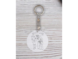 Брелок с гравировкой серебряный на 9 Мая, День Победы Спасибо за детство!