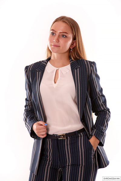 Костюм женский синий в полоску 3399 Pretty One (р.44 RU)