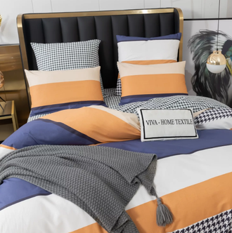 Комплект постельного белья Люкс Сатин A329 (2 спальный, Евро, Семейный)