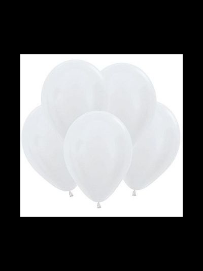 Воздушный шар с гелием "Белый металл" 30 см