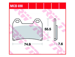 Тормозные колодки TRW MCB698 для Honda (Organic Allround)