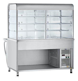 Прилавок-витрина холодильный ABAT «Патша» ПВВ(Н)-70М-С-НШ
