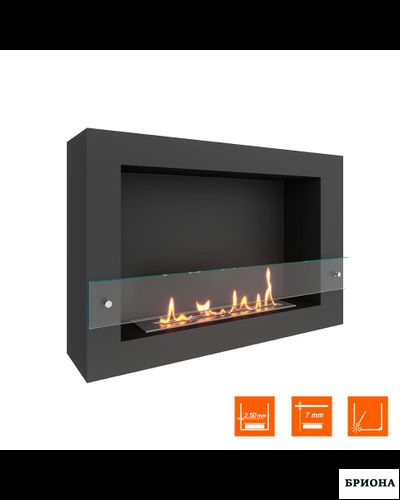 Биокамин  WALL ONE 800 черный. Защитное стекло