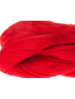 Шерсть для валяния, лента гребенная, Камтекс, полутонкая, красный (046), 50г