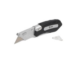 Нож строительный монтажный НСМ-20 серия ПРОФИ складной с двухсторонним трапециевидным лезвием