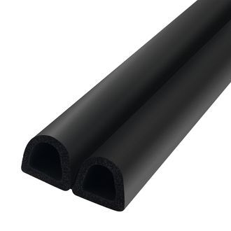 Самоклеящийся уплотнитель, профиль D-LIST 12x10 мм, черный (1 метр)