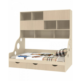 Кровать Дельта-21.02 с антресолью  (цвета в ассортименте) 1,2м