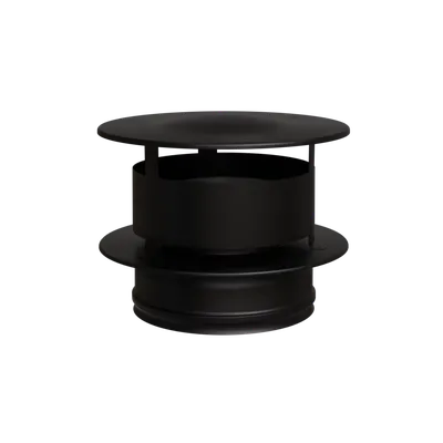 Оголовок с ветрозащитой (430/0,8мм + нерж / эмаль /600 черная) D 115х200