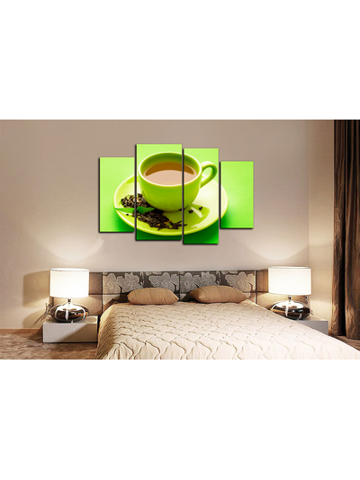 Модульная картина "Зеленая чашка"