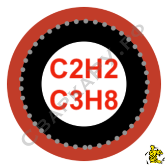 Рукав горючего газа Амкодор красный ф9мм (I-9-0.63 ГОСТ 9356-75)