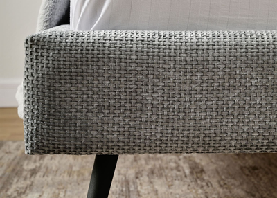 Сильвия кровать интерьерная ткань Сталь (с основанием)