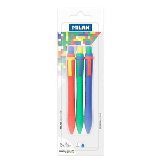 Ручка шариковая MILAN Sway Mix, 1,0мм, синий, 3шт/уп., европодвес, BWM10371
