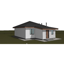 Одноэтажный дом с двумя спальнями 60м² (S38)