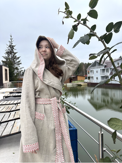 Халат «Легкий пар» из вафельного льна