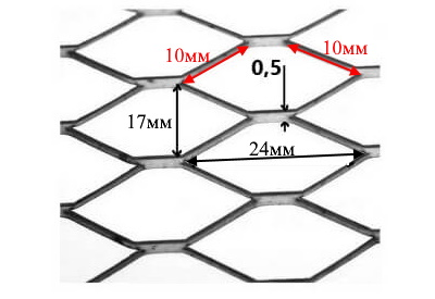 Сетка ЦПВС оцинкованная 10х10мм (1х10 п.м.)
