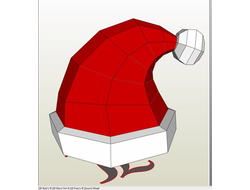 Модель для бумажного моделирования "Шапка Санта Клауса"