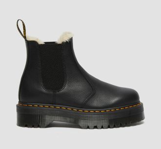 Челси Dr Martens 2976 черные с мехом