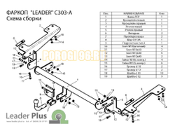Фаркоп Лидер-Плюс для Citroen Berlingo/Peugeot Partner 2008...2019