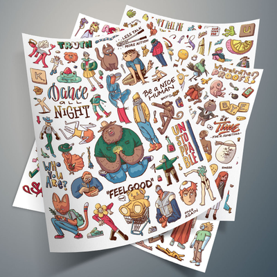 крутые необычные стикеры на телефон и ноутбук