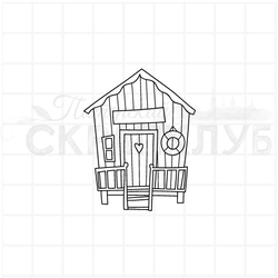 Штамп Спасательная вышка на пляже