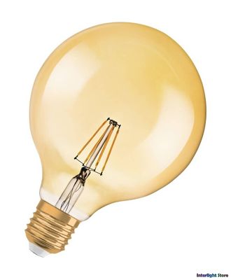 Osram Vintage 1906 LED Filament CL Globe125 DIM Gold 55 7.5w 825 E27