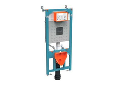 Комплект подвесного унитаза со скрытой системой смыва на 3/6 л VitrA Normus-1 :  стандартное сиденье с металлическими петлями, панель системы смыва с механическими кнопками, цвет белый (панель управления двойная), 9773B003-7201