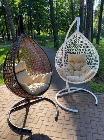 Подвесное кресло-кокон ЛАУРА Montblanc (Монблан) коричневый + каркас