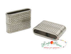 МАГНИТНАЯ ЗАСТЁЖКА ПЛОСКАЯ - 004  - 24*4мм - НИКЕЛЬ / СЕРЕБРО