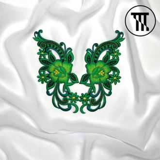 Термоаппликация, цв. Зеленый / Золото (пара)