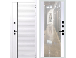 Белая дверь Rx29 с панелью зеркало СБ16