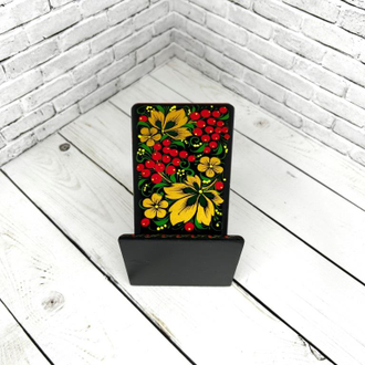 Карандашница 110*70 мм с росписью Хохлома (авторская роспись)