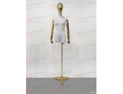 G-66W Манекен портной демонстрационный женский белый шарнирные руки золото