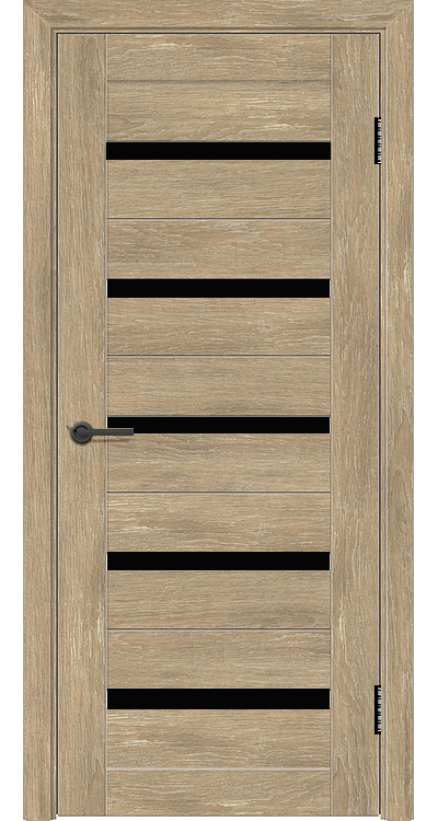 Дверь Экостиль 7 дуб шале с черными стеклами