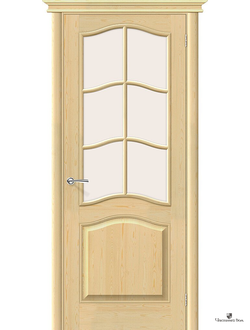 Дверь межкомнатная массив М7 без отделки/стекло Сатино