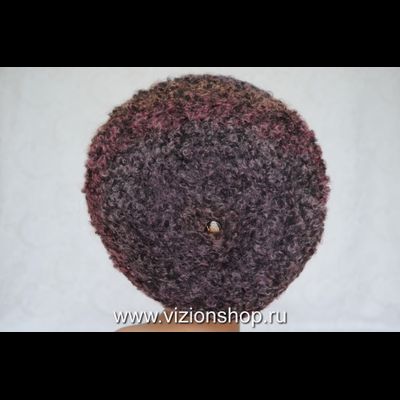 Модный женский берет зима 2020 вязаный Vizio Италия 6480 бордовый