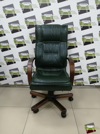 Кресло руководителя Лорд 1Д Н5 КЛ2005 кожа (зеленый)