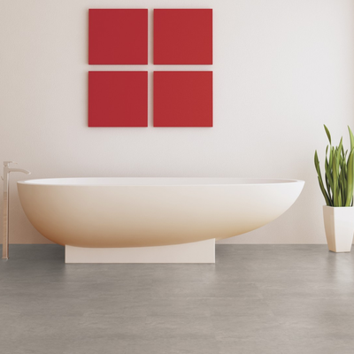 Виниловый пол Wineo 400 Stone Vision Concrete Chill DB00135 в интерьере ванной