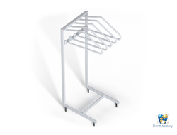 Напольная металлическая вешалка XR-FW-05 с 5 держателями и колесиками для рентгенозащитной одежды — мобильное решение для хранения фартуков и накидок