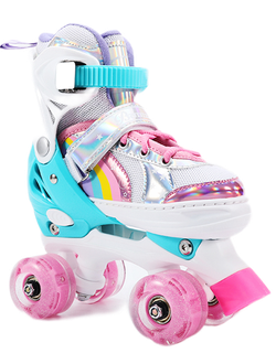 Квады детские раздвижные Banwei Rainbow White (светящиеся колёса)