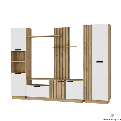 Мишель тип 2 ГС-01 гостиная крафт/крафт, белый