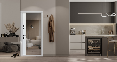 Стальная дверь   Сапсан с зеркалом (адаптивная замковая часть)