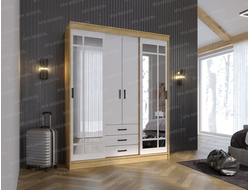 ЛДСП Шкаф-купе ЛОРД Дуб Вотан-Белый гладкий